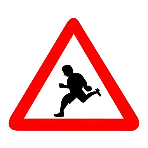 Pedestrian Warning (Running Figure) (W11-2a)